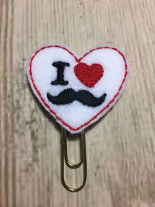 Moustache clips, Planner clip, planner accessories, feltie bookmark, paper clip, journal clip, travellers notebook clips,