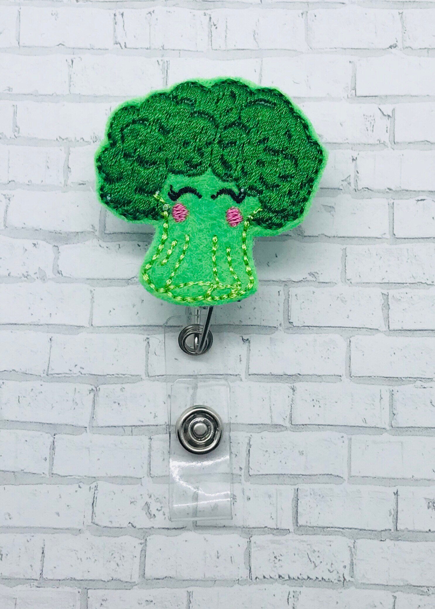 dietician broccoli badge reel,  gift for waitress