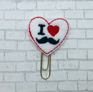 Moustache clips, Planner clip, planner accessories, feltie bookmark, paper clip, journal clip, travellers notebook clips,