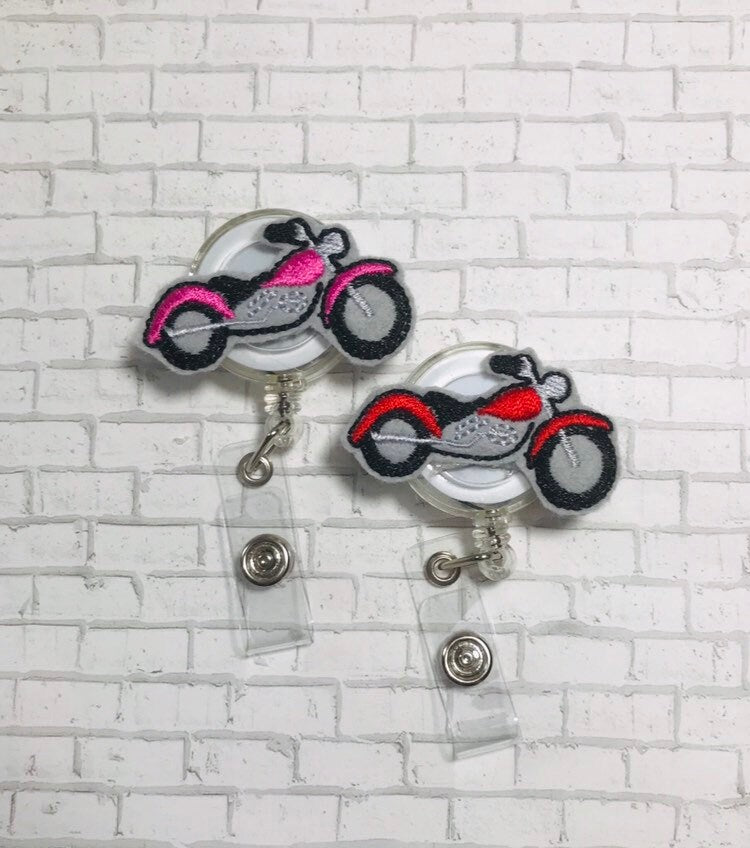 Motorcycle Badge reel, Badge holder, badge reel, ID badge holder, ID card holder, ID badge reel, nurse gift, nursing badge reel, badge clip,