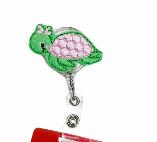 Summer sea turtle ID badge reel, ID holder, badge reel name tag, gifts for nurse, gift for turtle lover, Badge reel lanyard,