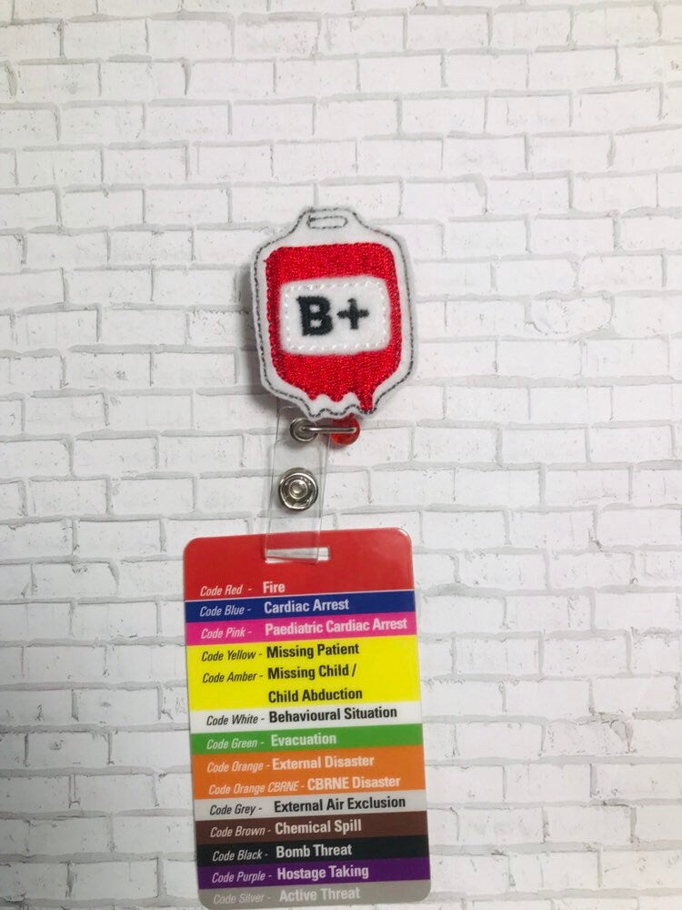 Blood bag Retractable ID Badge reel, lanyard ID badge holder, nursing badge reel, phlebotomist gift