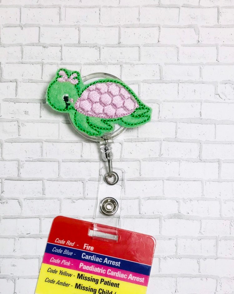 Summer sea turtle ID badge reel, ID holder, badge reel name tag, gifts –  tabbycatclips