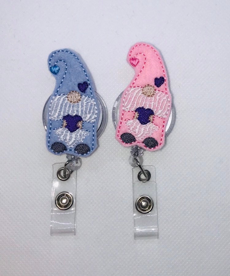 Nurse lanyard Badge reel, feltie badge reel, ID badge holder, gnome badge reel, gifts for nurses, stethoscope lanyard, stocking stufferc