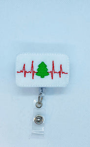 ECG Christmas nurse badge reel lanyard, retractable badge reel, ID lan –  tabbycatclips
