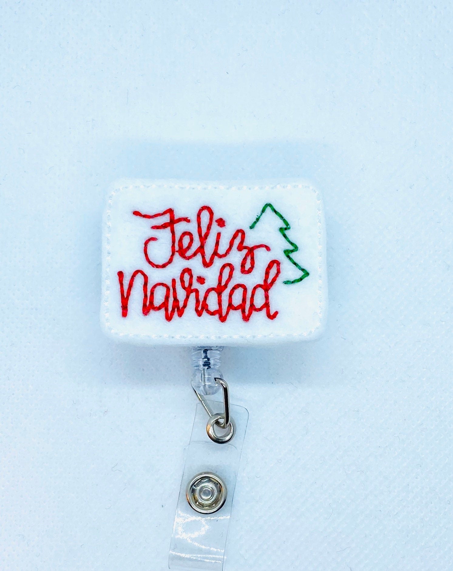 Feliz navidad Christmas nurse badge reel lanyard, retractable badge reel, ID lanyard, snow globe feltie badge