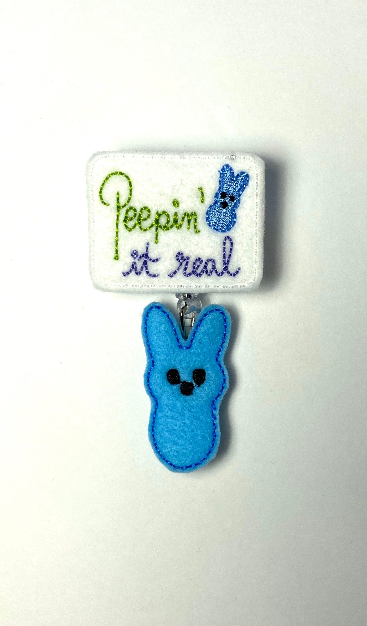 Peep Badge Reel | Marshmallow Bunny Badge Holder | Teacher, or Nurse Badge Reel