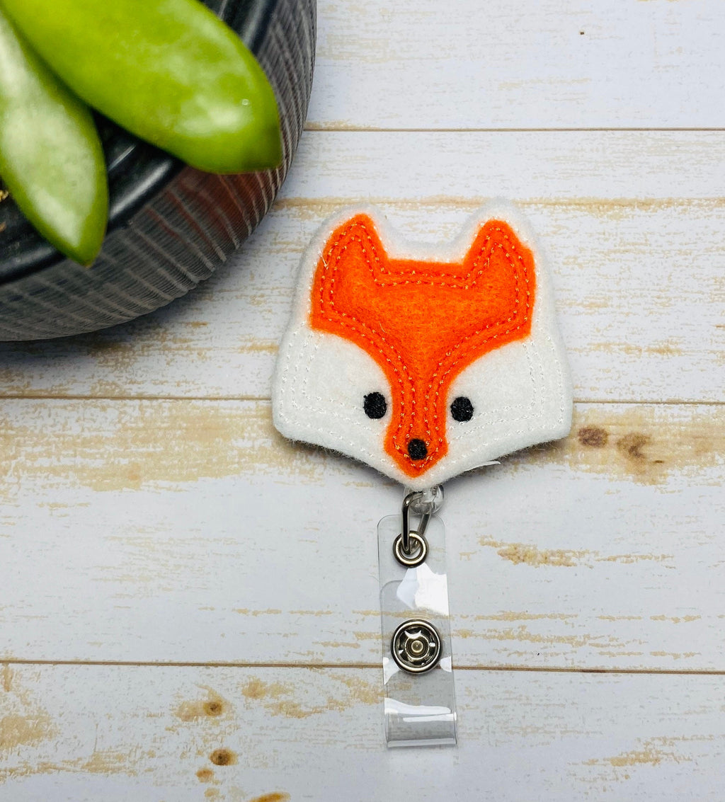 Fox Badge reel, cat Badge holder, badge reel, ID badge holder, ID card holder, ID badge reel, nurse gift, nursing badge reel, veterinarian