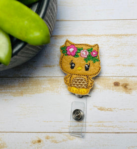 Owl badge reel, retractable badge reel, retractable lanyard, nurse badge reel,