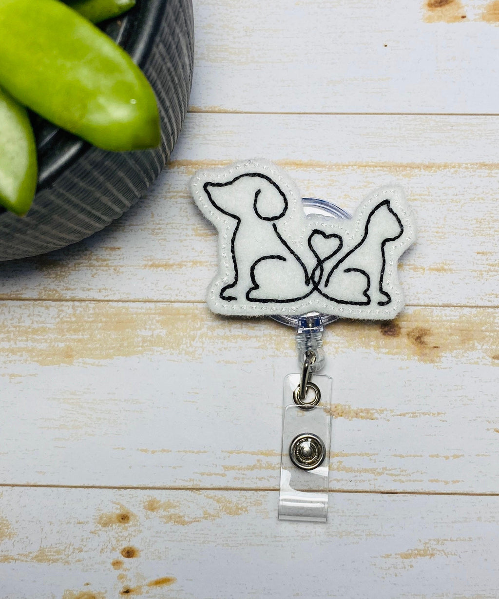 Cat badge reel, Badge holder, vet tech gift, badge reel, ID badge holder, ID card holder, ID badge reel, nurse gift, cat dog lover