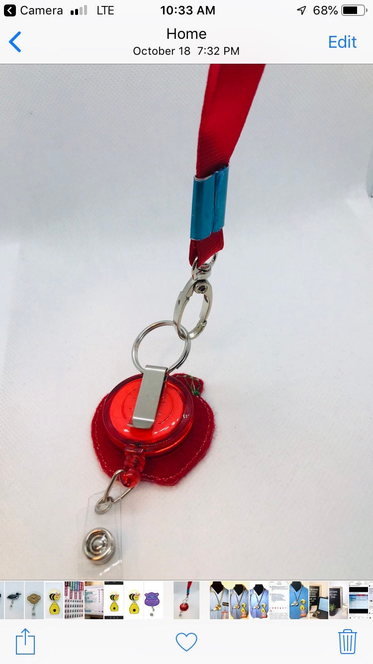 Canada day badge reel, Canadian badge holder, gift for nurses, Canada day feltie badge,