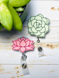 Lotus badge reel, retractable is lanyard, gifts for nurses, – tabbycatclips