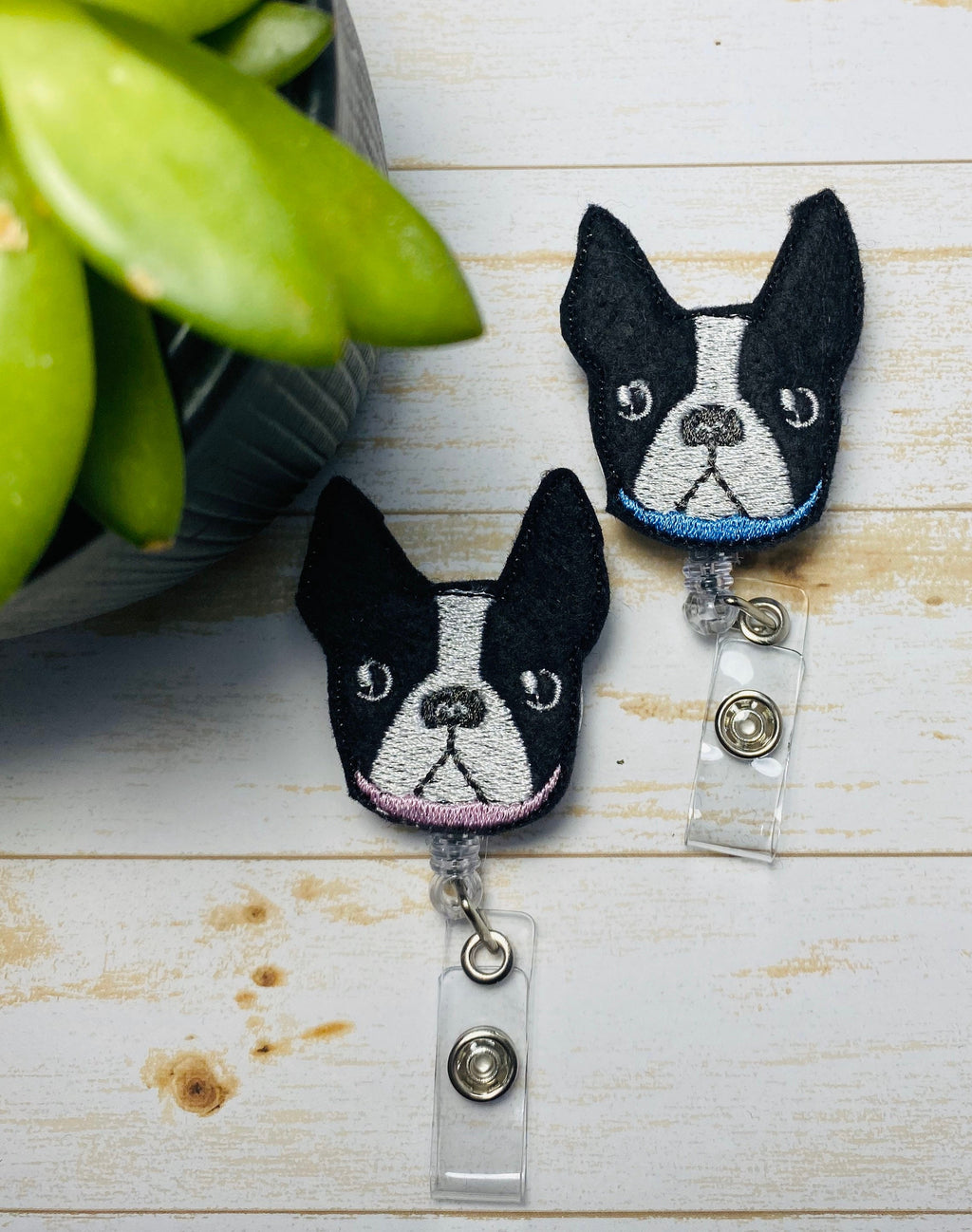 Boston terrier badge reel, dog lover badge holder, Boston terrier ID badge holder, ID card holder, ID badge reel, nurse gift,