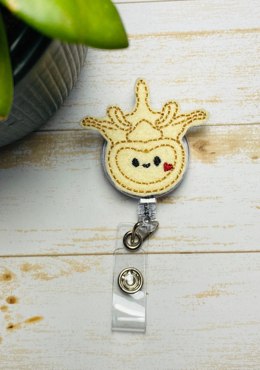 Chiropractor Nurse Badge reel, xray technician badge, Badge holder, badge reel, ID badge holder, ID card holder, Spine feltie design,