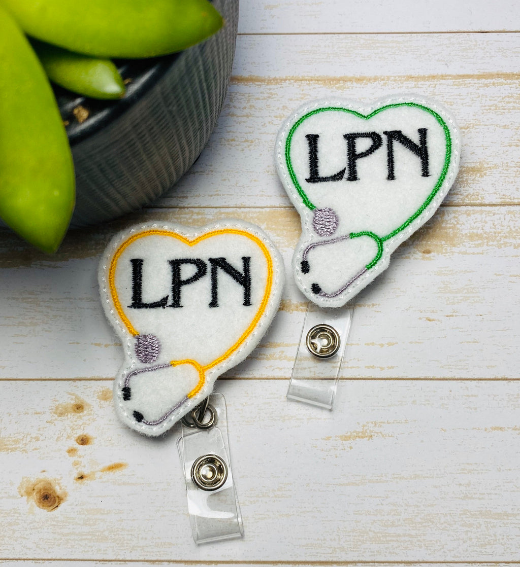 LPN Badge reel, Badge holder, badge reel, ID badge holder, ID card holder, registered nurse gift, nursing badge reel, badge clip,