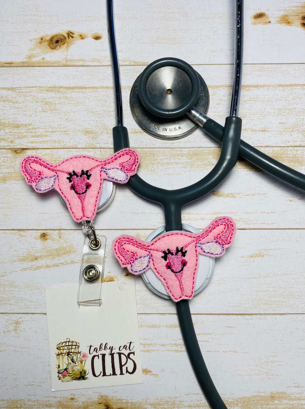 uterus Nurse lanyard Badge reel, feltie badge reel, ID badge holder, uterus badge reel, gifts for nurses, stethoscope lanyard, gynaecologist
