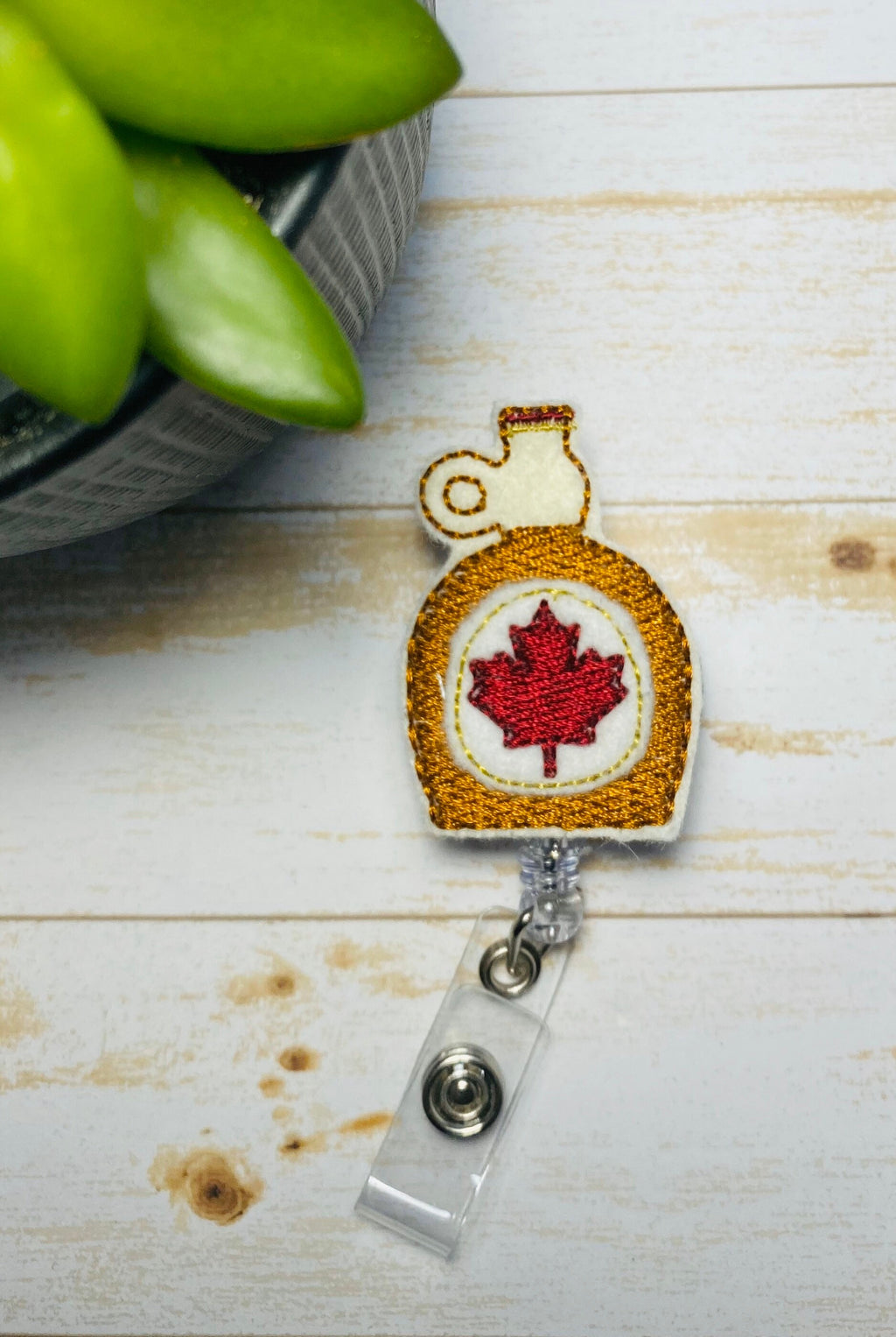 Canada day badge reel, Canadian badge holder, gift for nurses, Canada day feltie badge,