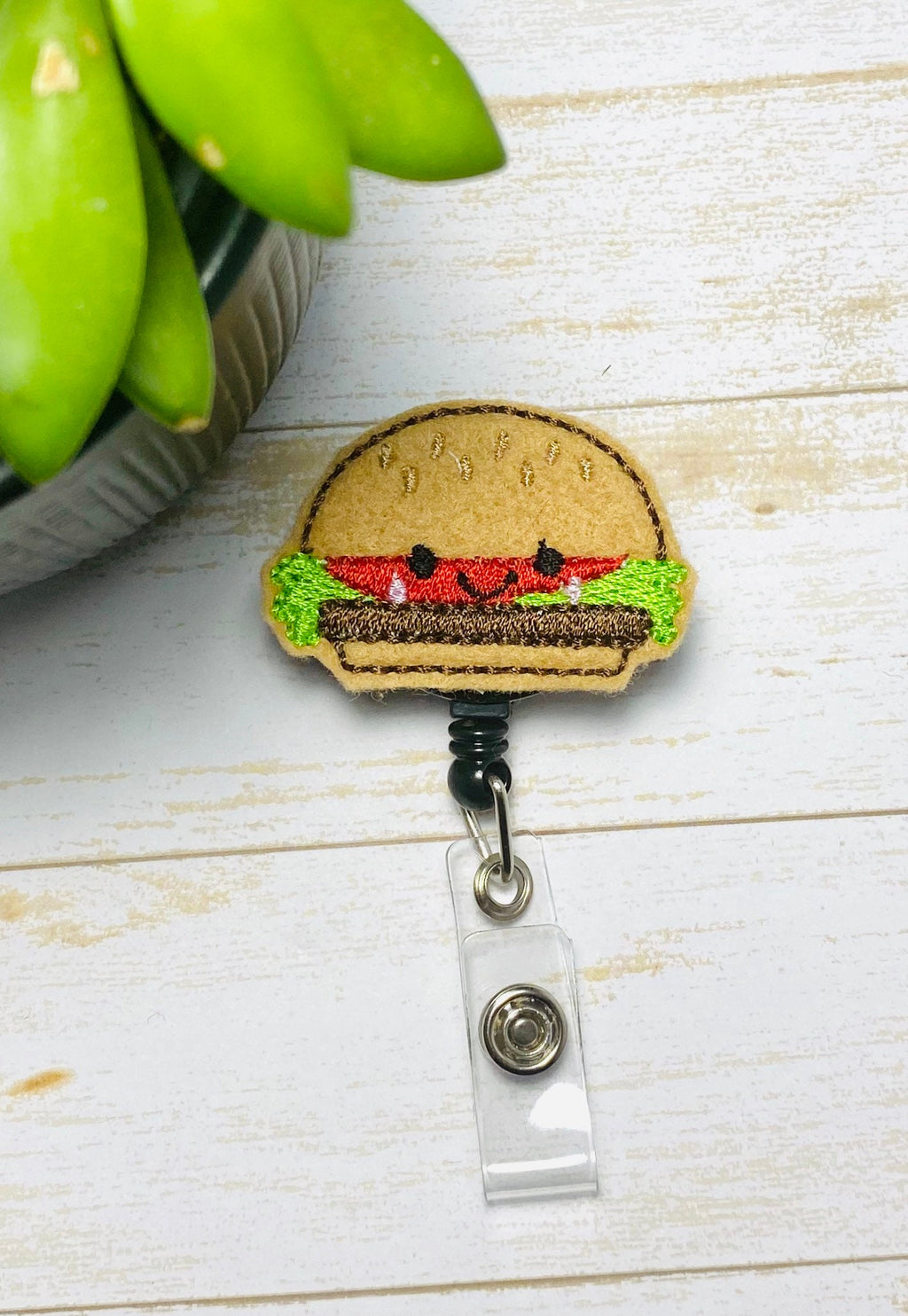 Food services waitress retractable badge reel, waitress name tag holder,