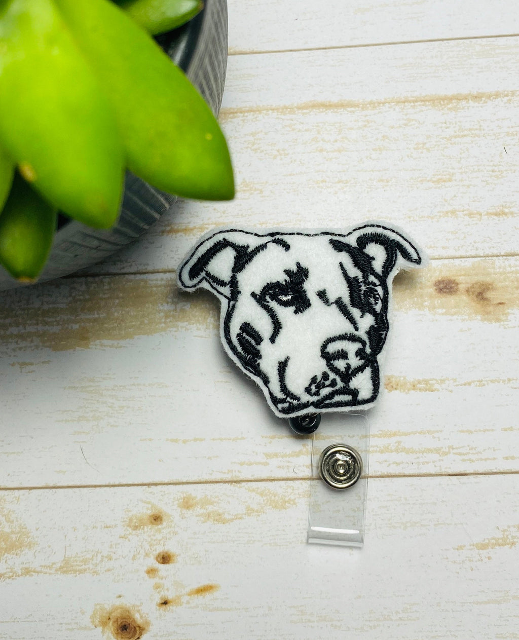 Pitbull badge reel, dog lover badge holder, Boston terrier ID badge holder, ID card holder, ID badge reel, nurse gift,