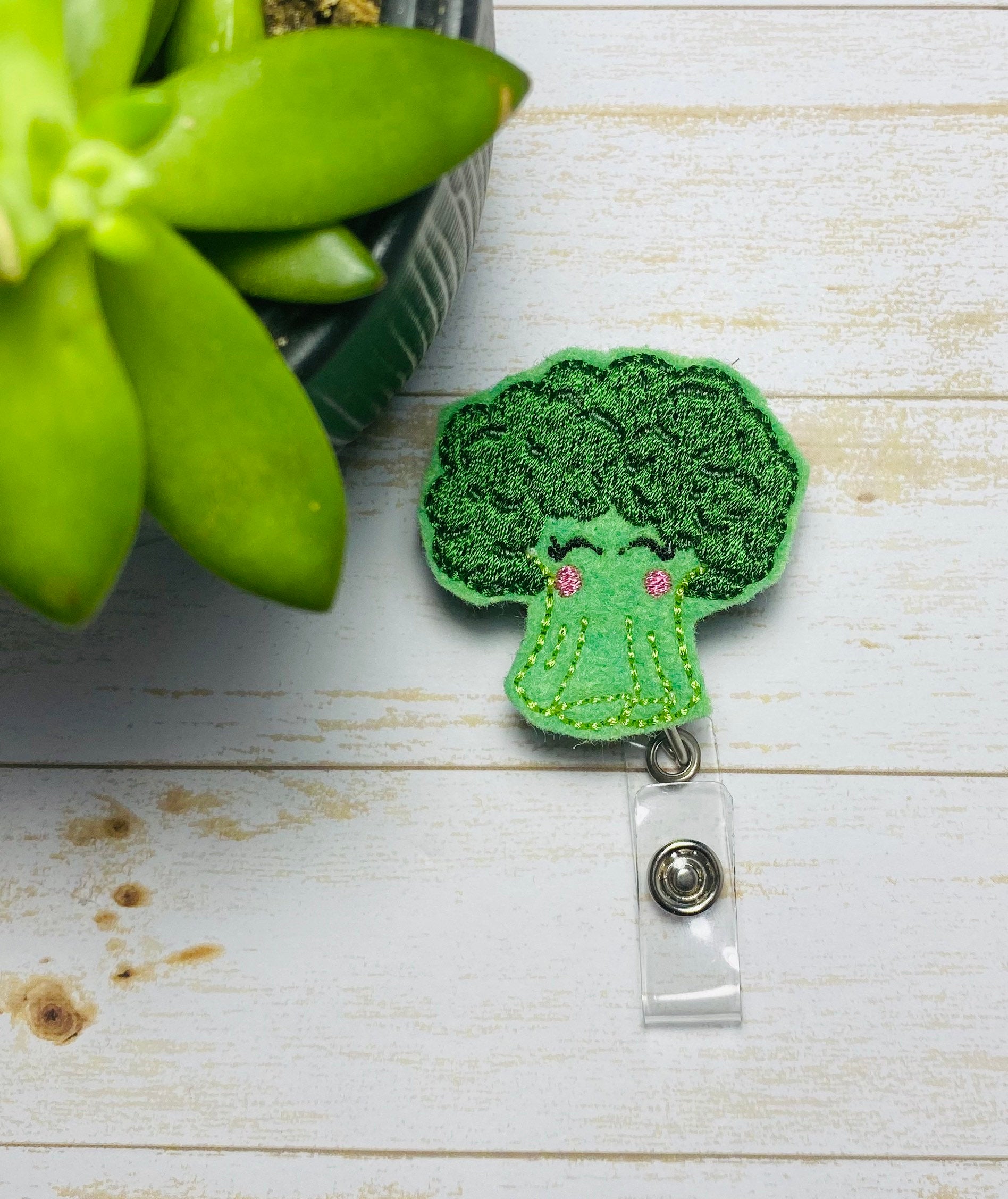 dietician broccoli badge reel,  gift for waitress