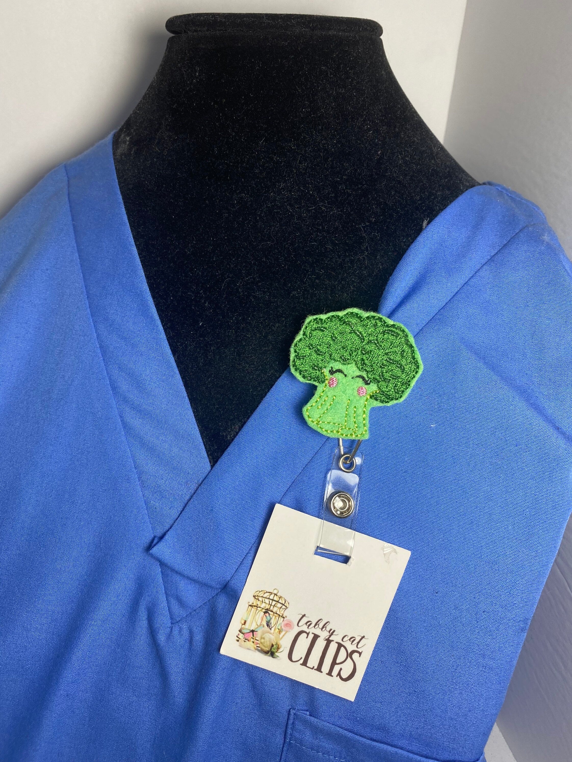 dietician broccoli badge reel,  gift for waitress