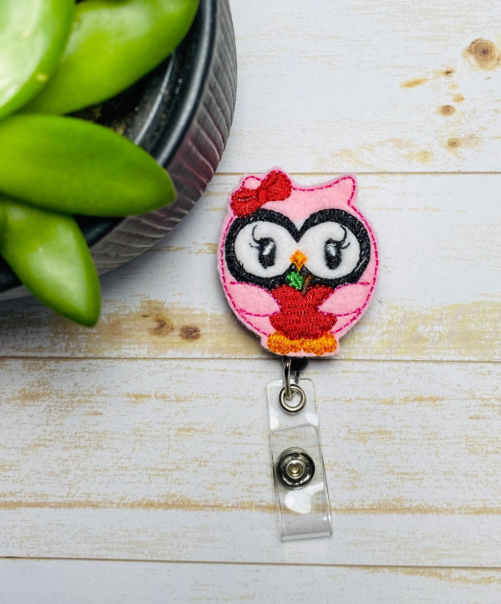 Owl badge reel, gifts for teachers,