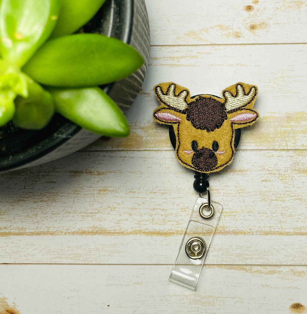 Moose retractable badge reel, ID badge lanyard,