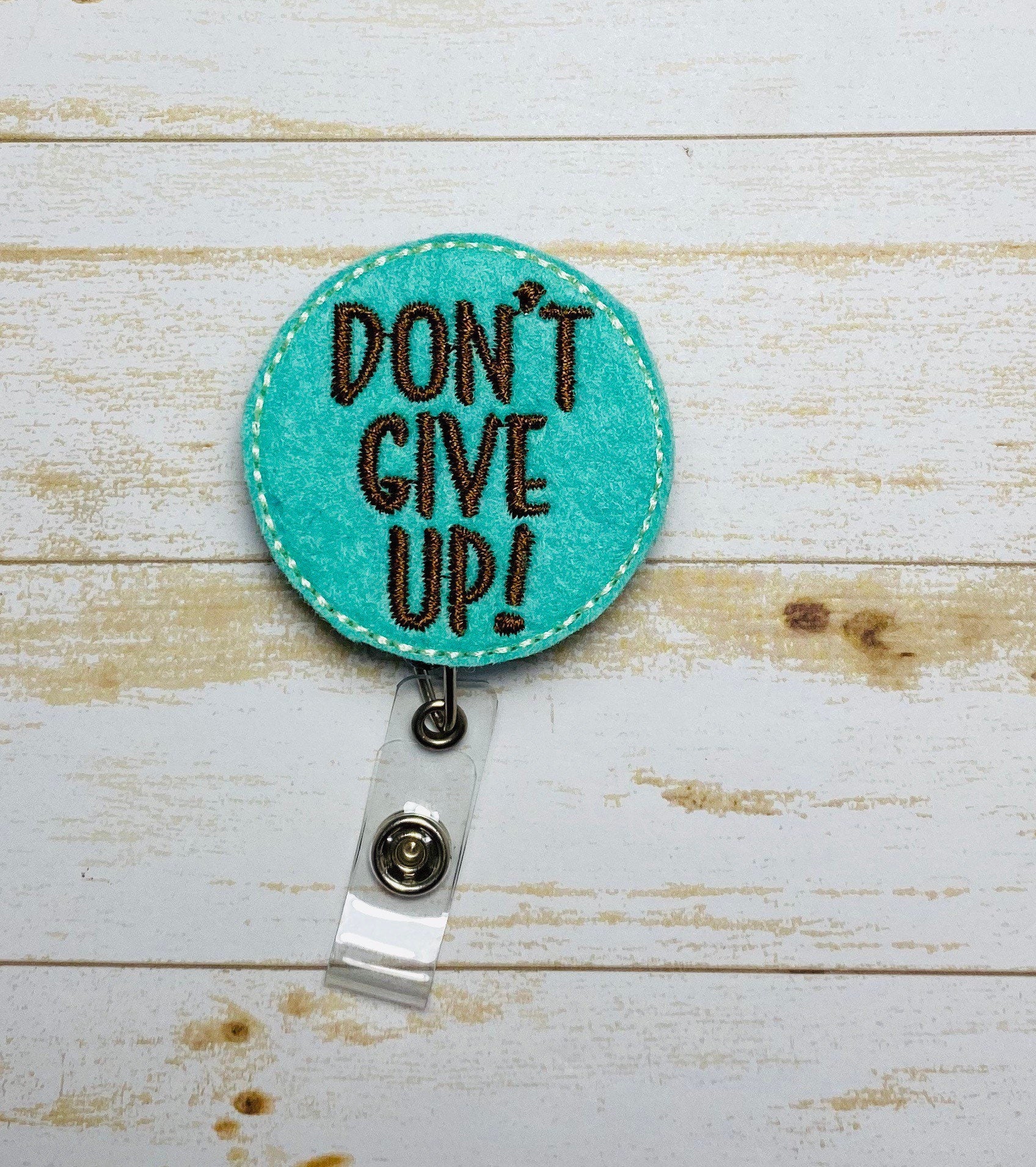 Student nurse retractable badge reel gift, gift for college student, study buddy badge reel lanyard don’t give up quote