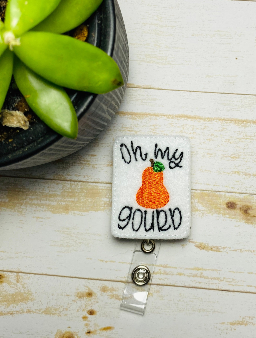 Nurse Badge reel, oh my gourd badge, Badge holder, badge reel, ID badge holder, ID card holder, ID badge reel, fall badge,