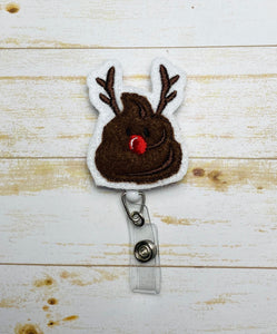 Reindeer poop Christmas Badge reel lanyard, feltie badge reel, ID badge holder, gifts for nurses,