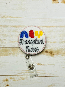 Transplant nurse ID badge reel, nurse lanyard,