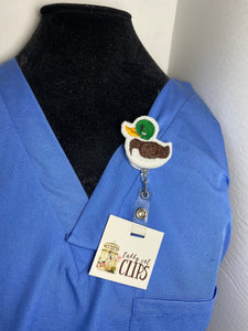 duck hunting retractable badge reel, stocking stuffer for nurse