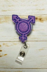 Transgender retractable badge reel, pride ID lanyard,