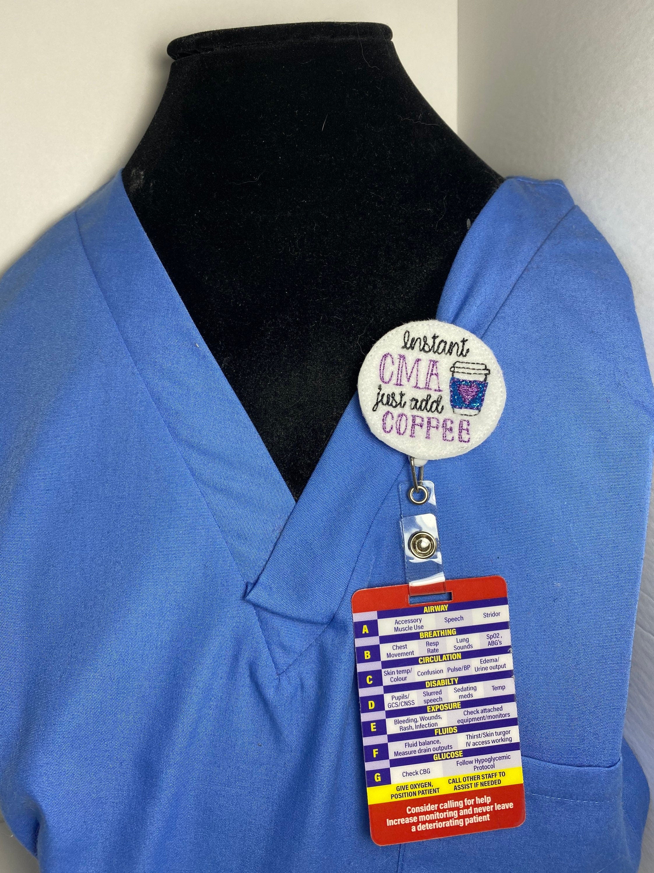 Certified Medical Assistant 1, CMA - Retractable Badge Holder - Badge Reel  - Lan
