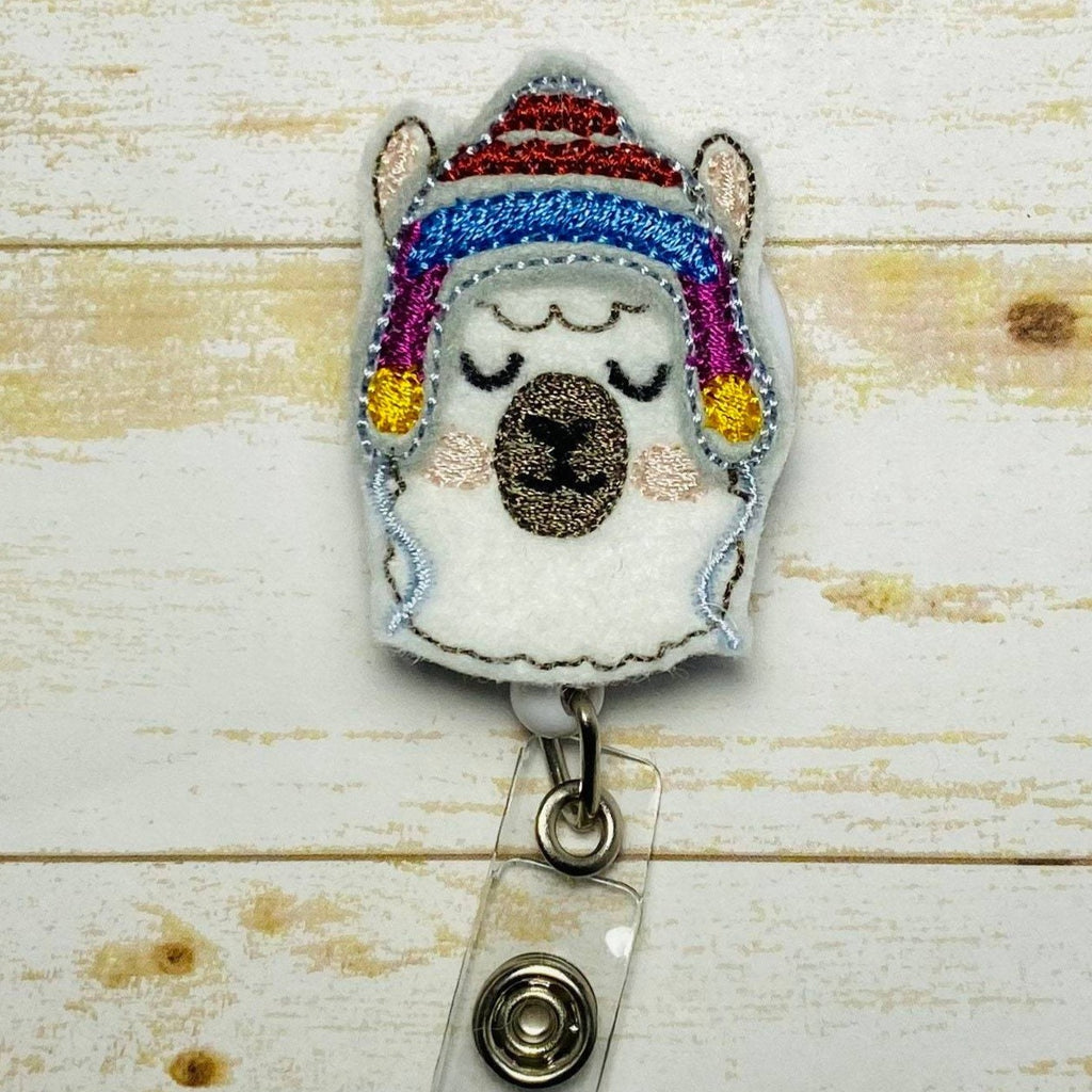Alpaca retractable badge reel, badge reel for nurses, llama lanyard