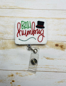 Christmas humbug retractable badge reel for nurses