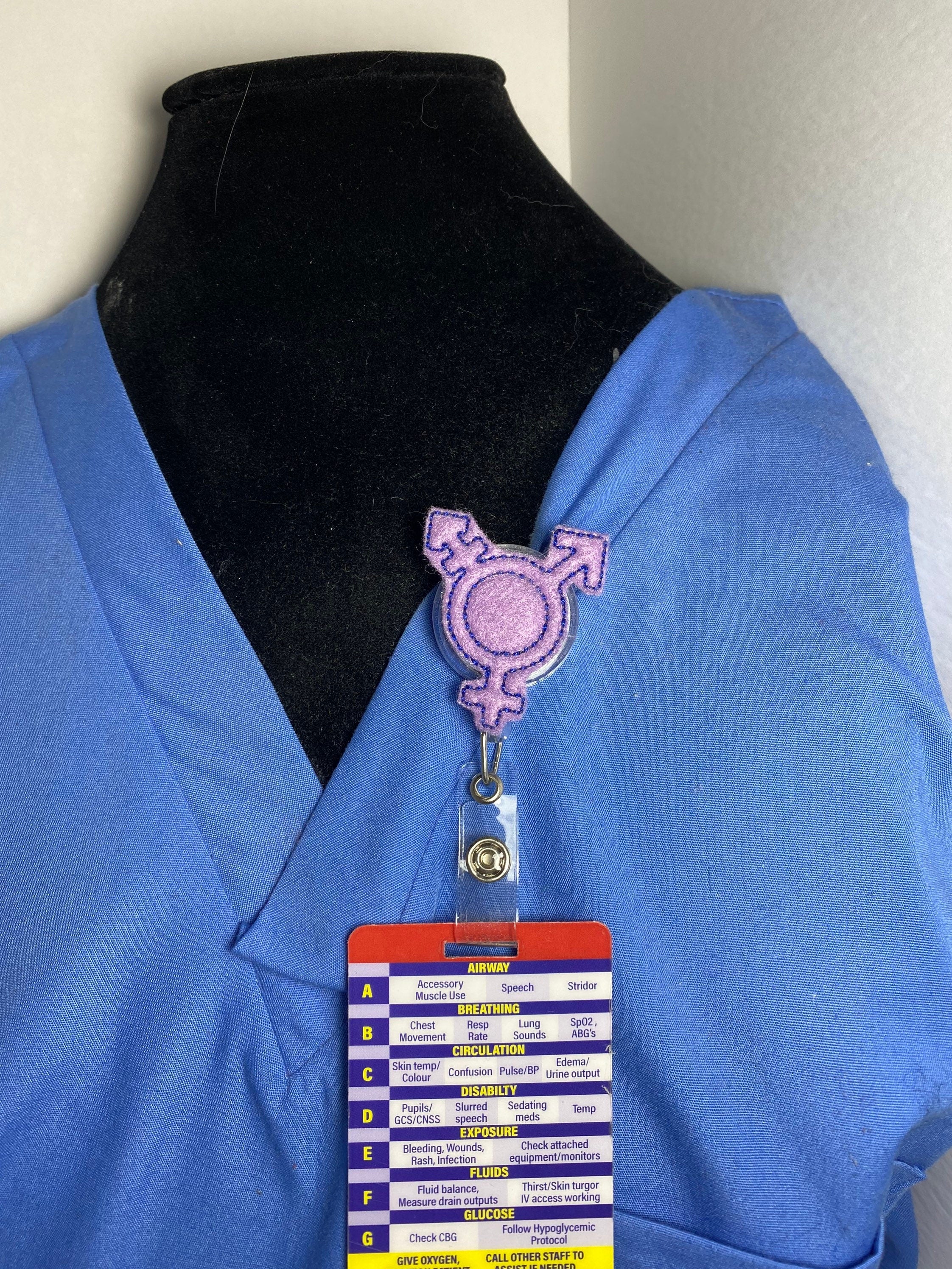 Transgender retractable badge reel, pride ID lanyard,