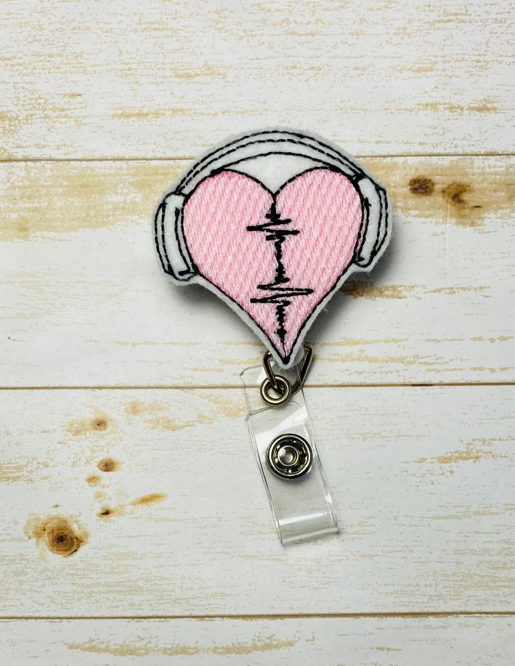 Music notes retractable badge reel