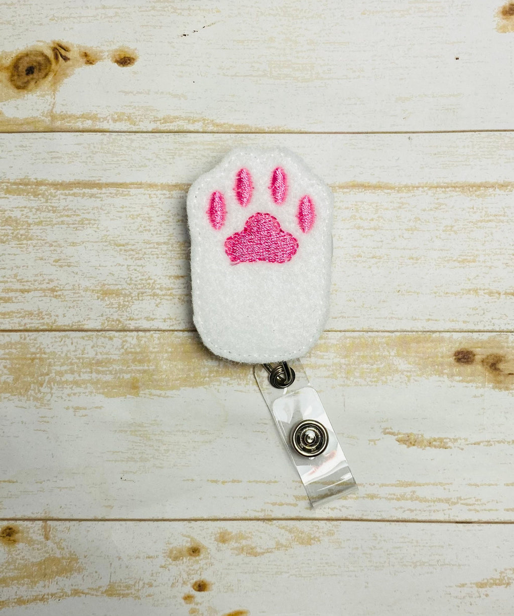 Cat paw toe beans retractable badge reel, gift for nurses,