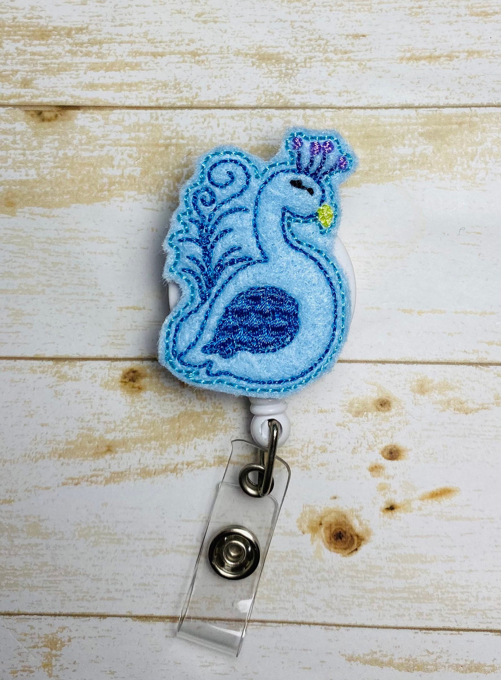 Peacock Nurse Badge reel, peacock badge lanyard