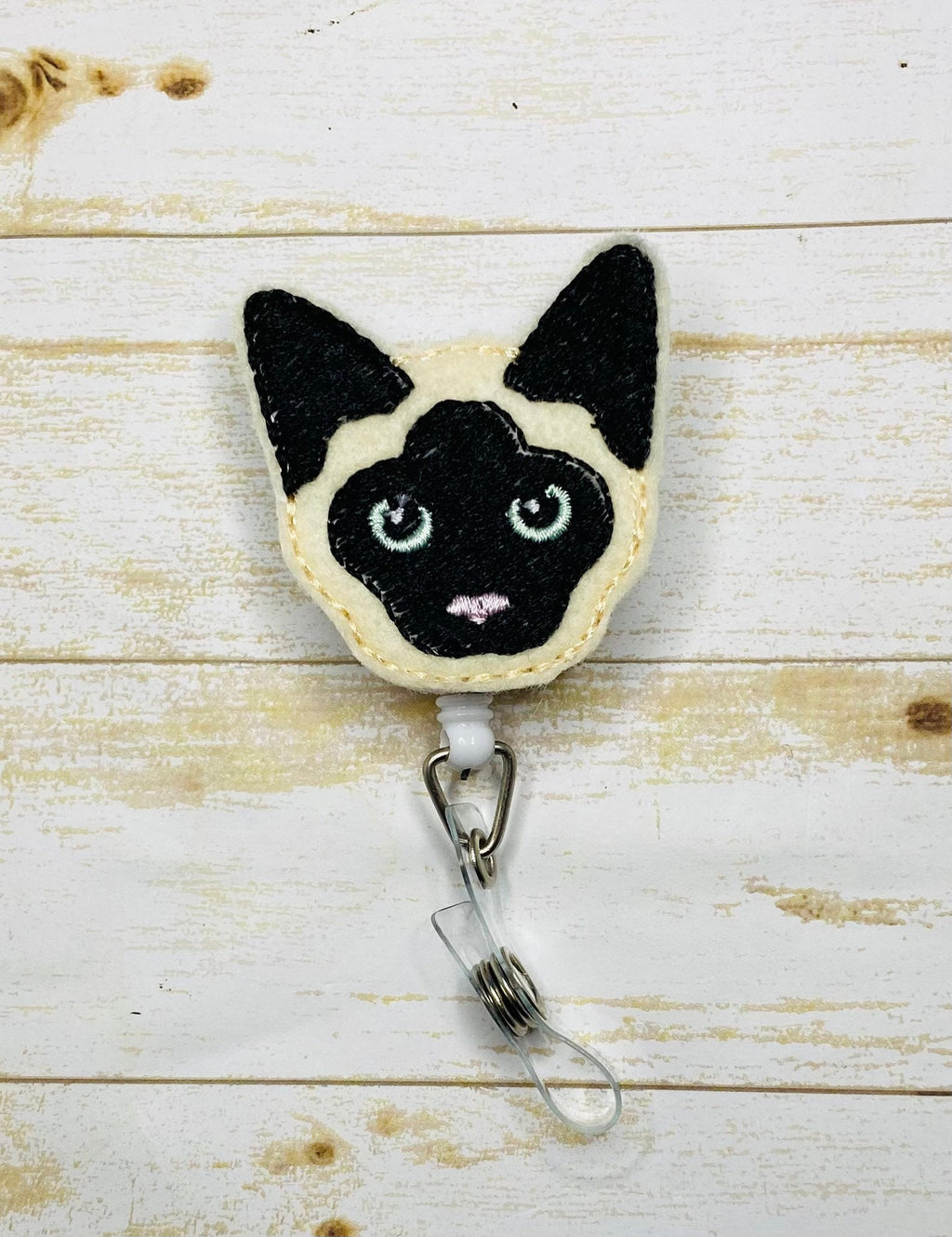 Siamese cat retractable badge reel, gift for nurses,