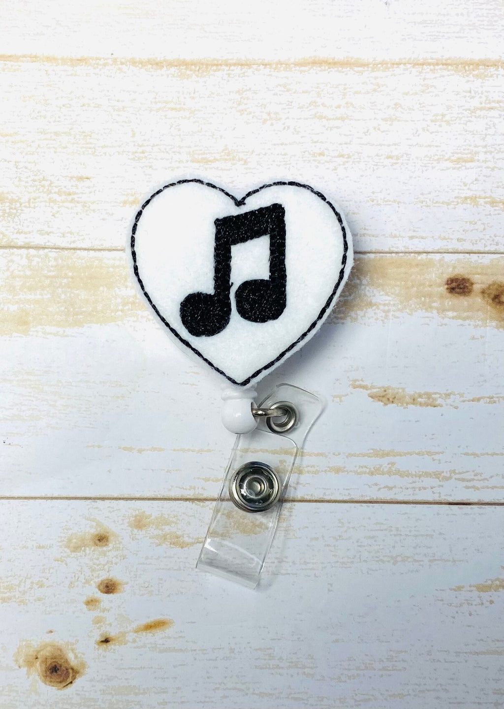 Music notes retractable badge reel