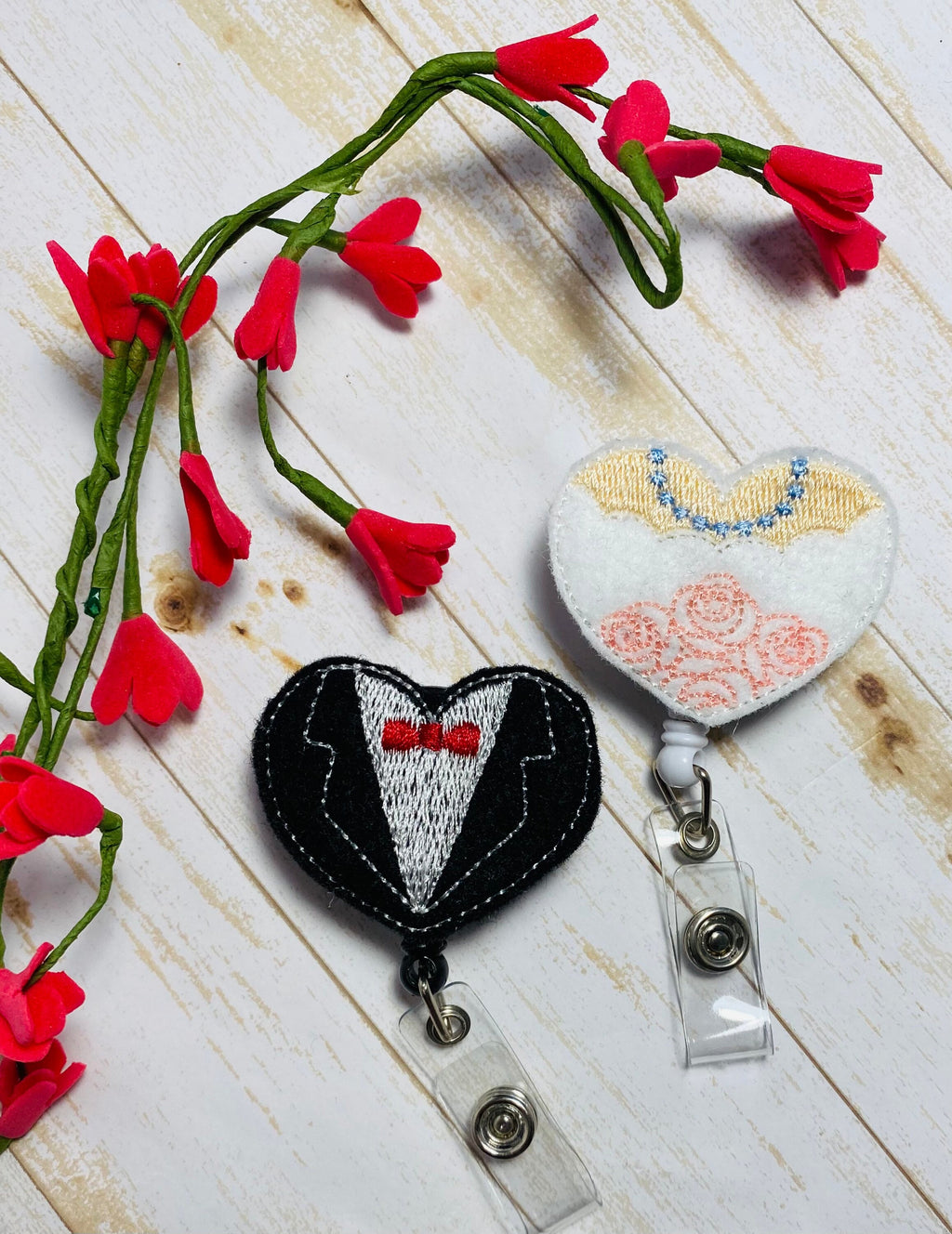 Wedding retractable badge reel gift set