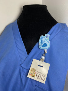 Peacock Nurse Badge reel, peacock badge lanyard