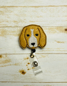 Beagle  badge reel, dog lover badge holder, beagle ID badge holder, ID card holder, ID badge reel, nurse gift,