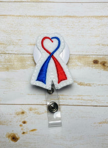 Heart warrior Awareness ribbon badge reel, retractable badge lanyard for nurses,