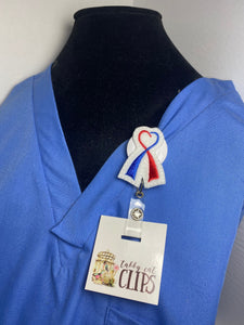 Heart warrior Awareness ribbon badge reel, retractable badge lanyard for nurses,