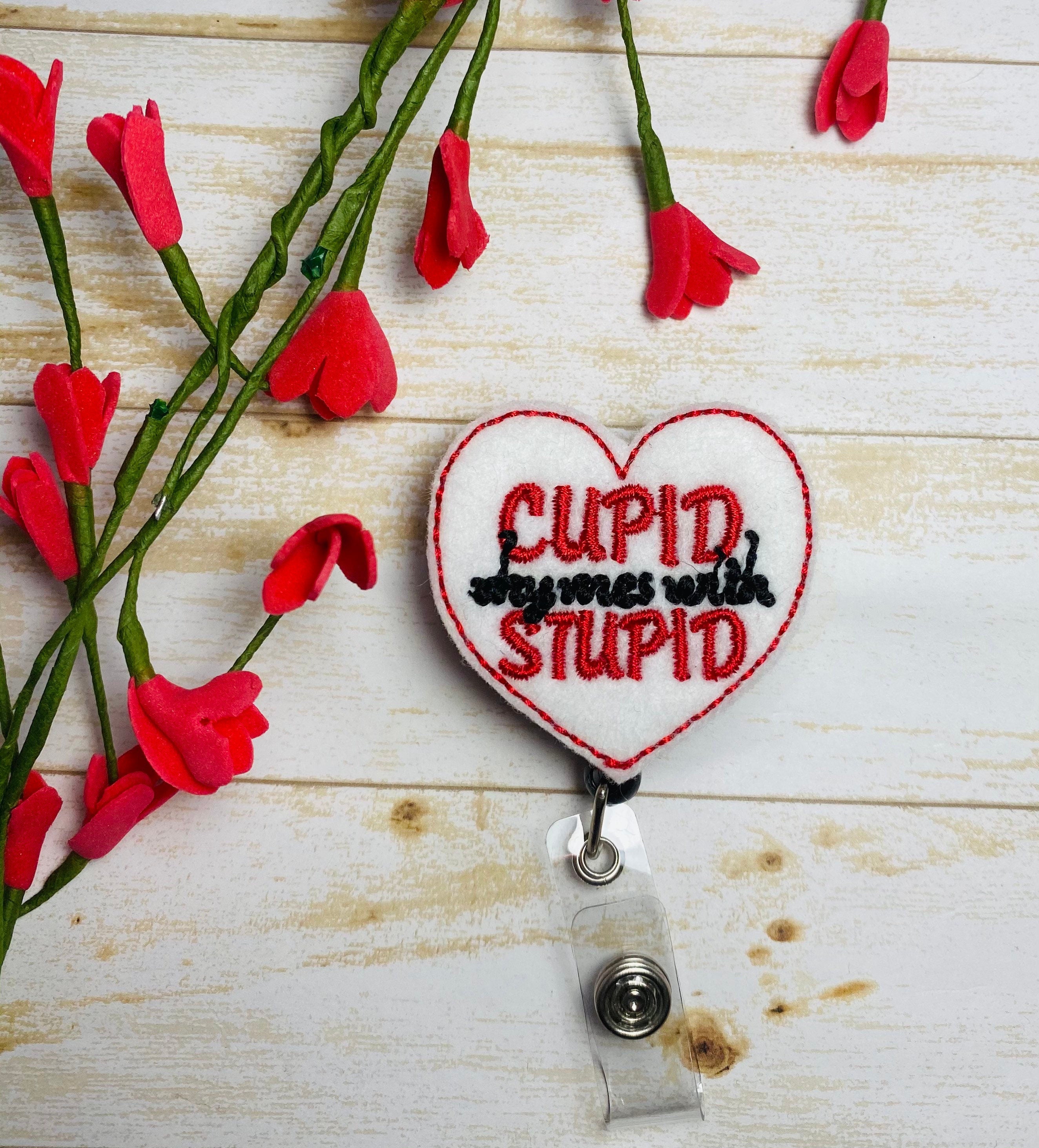Valentines Hearts Retractable Name Badge Reel ID Tag Holder