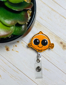 just keep swimming fish badge reel, gifts for nurses, retractable badge reel,