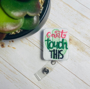 Cant touch this cactus retractable badge reel,
